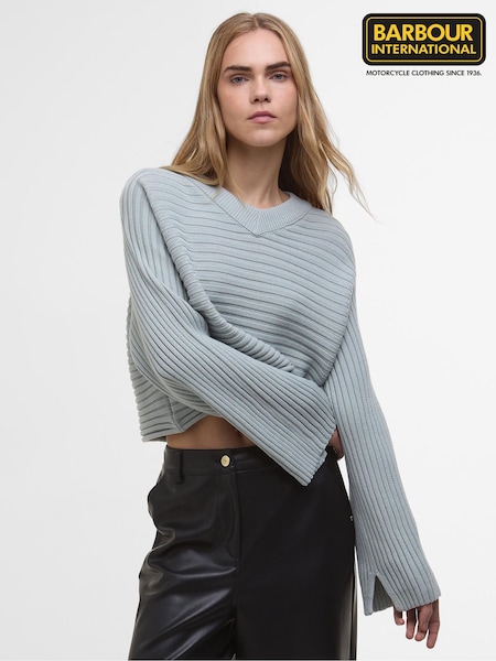Barbour® International Blue Zola Knitted 100% Cotton Jumper (AC1863) | £80