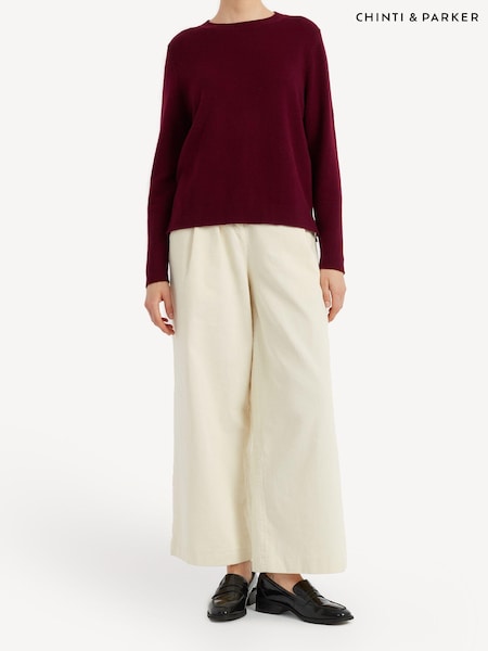 Chinti & Parker Red Pure Cashmere Boxy Jumper (AC1926) | £295