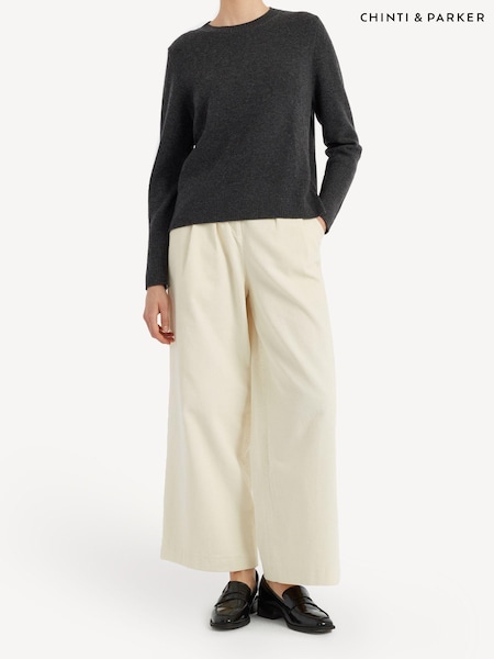 Chinti & Parker Grey Pure Cashmere Boxy Jumper (AC1929) | £295