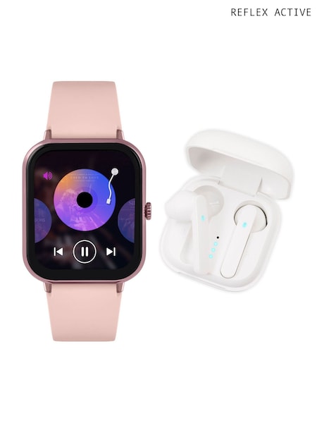 Reflex Active Pink Series 17 Strap Smart Watch and True Wireless Sound Earbud Set (AC1983) | £40