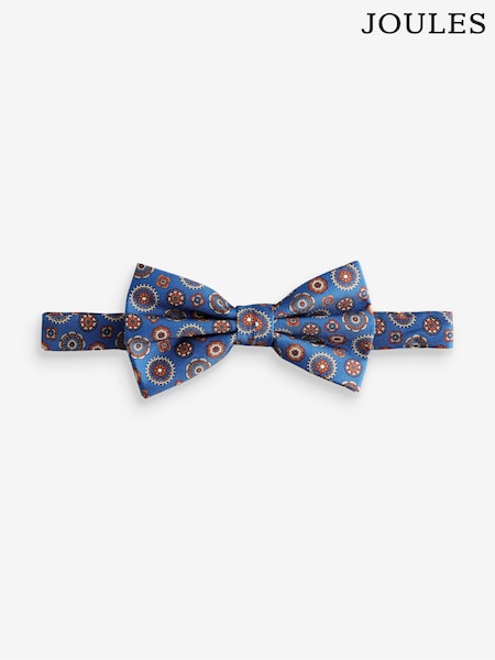 Joules Blue Medallion 100% Silk Bow Tie (AC2080) | £25