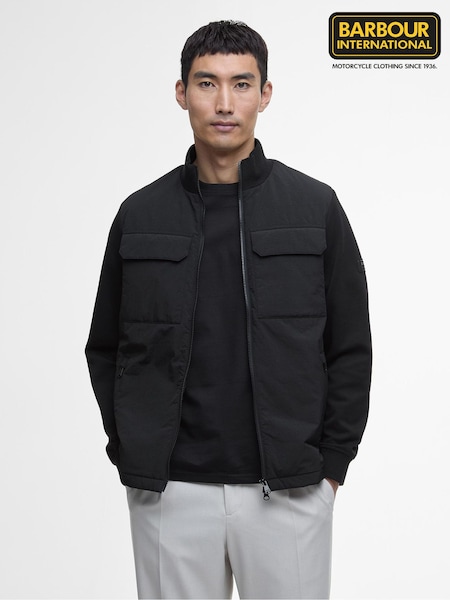 Barbour® International Ethan Funnel Neck Quilted Black Jacket (AC2100) | £139