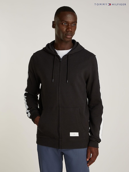 Tommy Hilfiger Black Black Zip Up 100% Cotton Hoodie (AC2265) | £85