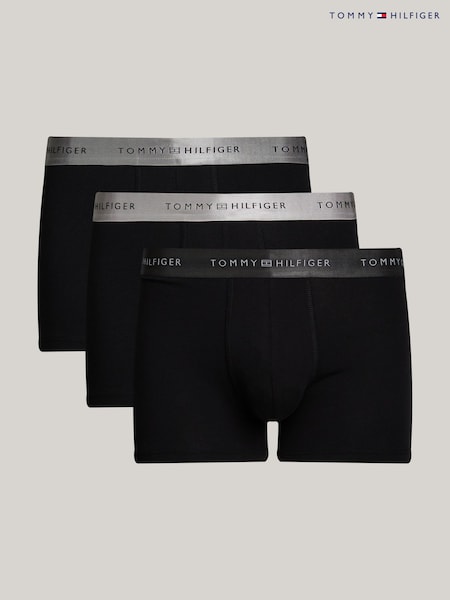 Tommy Hilfiger Grey Signature Essential Waistband Trunks 3 Pack (AC2267) | £45