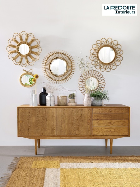 La Redoute Intérieurs Light Natural Wood Quilda Vintage 2 Door 4 Drawer Sideboard (AC2755) | £825
