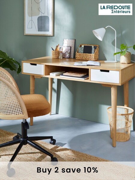 La Redoute Intérieurs White Wood Jimi Vintage Style Desk (AC2778) | £245