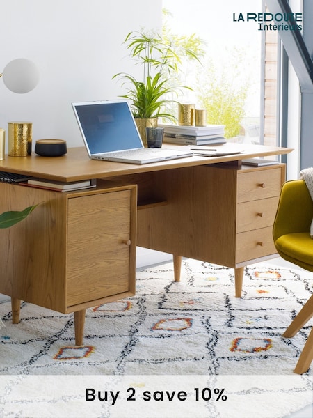 La Redoute Intérieurs Oak Quilda Vintage Large Desk (AC2780) | £825