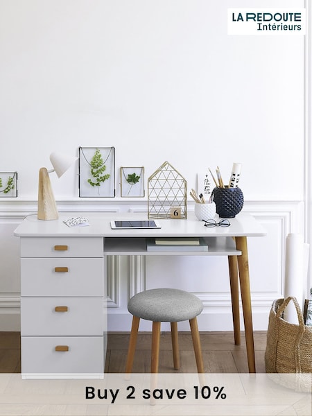 La Redoute Intérieurs White Jimi 4 Drawer Desk (AC2795) | £295