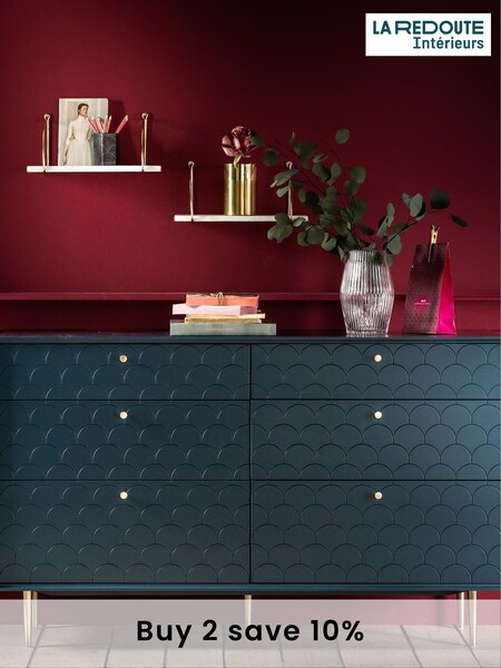La Redoute Intérieurs Prussian Blue Luxore 6 Drawer Chest of Drawers (AC2809) | £635