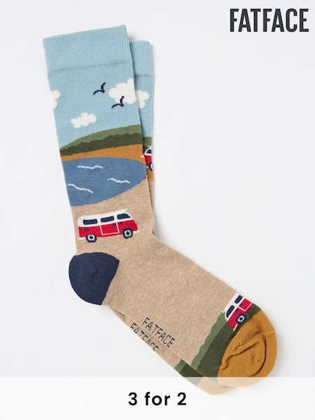FatFace Multi Campervan Men's Socks (AC3178) | £7.50