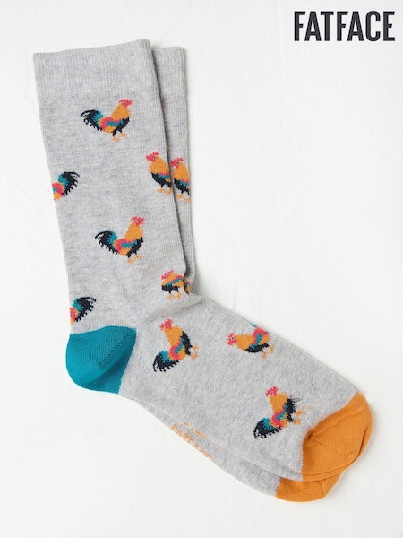 FatFace Grey Rooster Men's Socks (AC3191) | £7.50