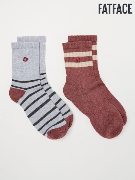 FatFace Brown 2 Pairs of Sport Socks (AC3199) | £8