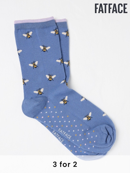 FatFace Blue Bee Women's Socks (AC3231) | £7.50