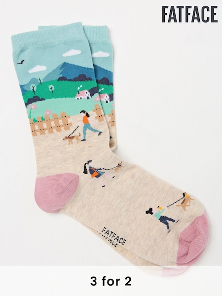 FatFace Natural Dog Walker Socks (AC3249) | £7.50