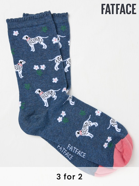 FatFace Navy Blue Dalmatian Women's Socks (AC3267) | £7.50