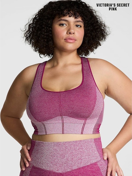Victoria's Secret PINK Thriller Purple Marl Seamless Sports Bra (AC3309) | £26