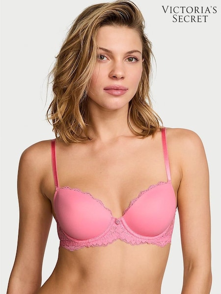 Victoria's Secret Pink Hope Lace Trim Lightly Lined Demi Bra (AC3312) | £45