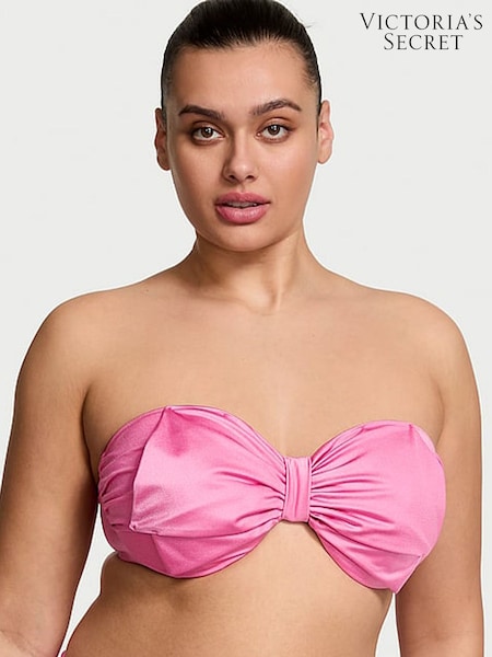 Victoria's Secret New Peony Pink Strapless Bow Bikini Top (AC3339) | £49