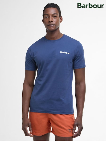 Barbour® Blue 100% Cotton Camber Graphic T-Shirt (AC3404) | £40