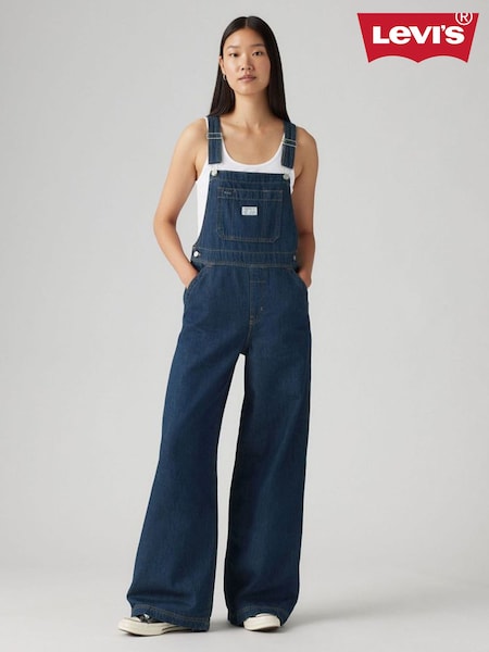 Levi's® Square Circle XL Denim Wide Leg Overall 100% Cotton Jumpsuit (AC3405) | £130