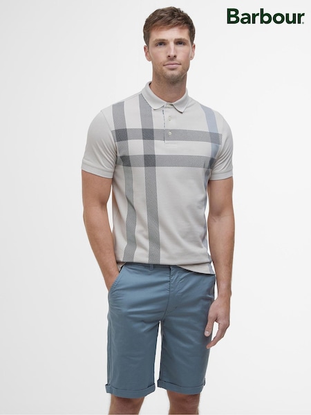 Barbour® Mist Blaine Check 100% Cotton Polo Shirt (AC3413) | £65