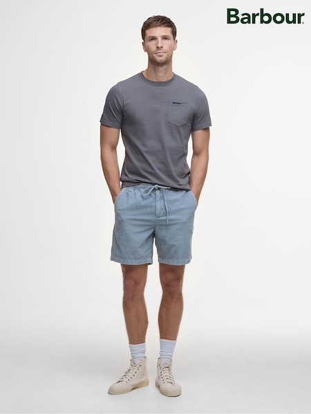 Barbour® Lead Blue 100% Cotton Washed Cord Relaxed Shorts (AC3421) | £75