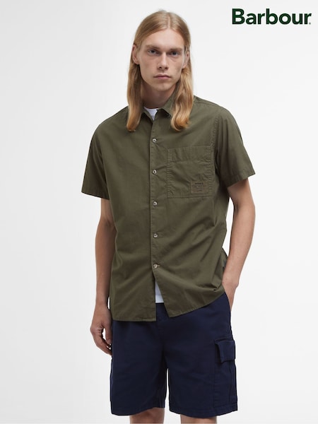Barbour® Green 100% Cotton Holywell Poplin Relaxed Fit Shirt (AC3435) | £75