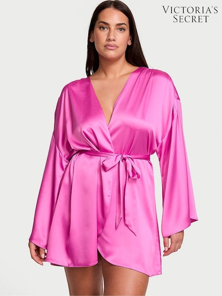 Victoria's Secret New Peony Pink Satin Short Robe (AC3477) | £49