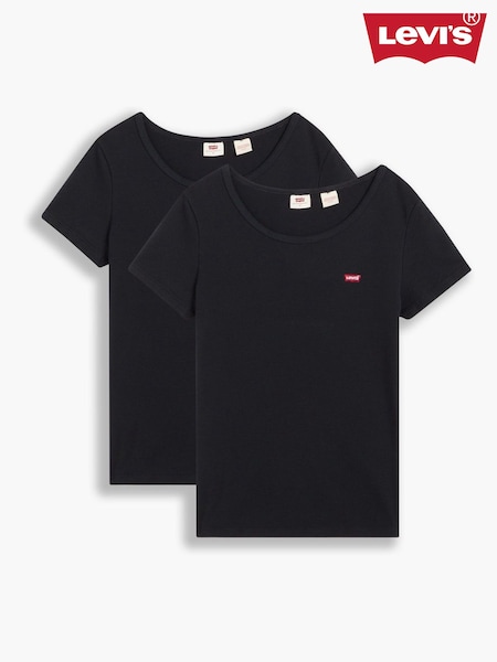 Levi's® Black Crewneck 100% Cotton T-Shirts 2 Pack (AC3496) | £35