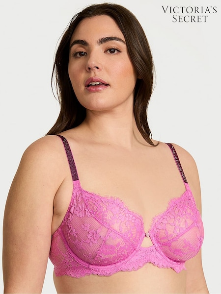 Victoria's Secret New Peony Pink Full Cup Support Twinkle Strap Bra (AC3536) | £59