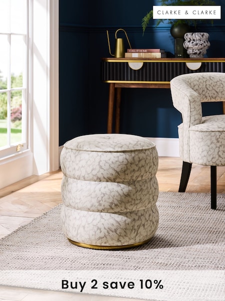 Clarke and Clarke Natural Stone Pokot Sicily Stool (AC3673) | £150