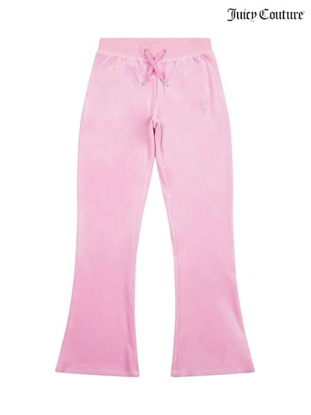 Juicy Couture Pink Girls Diamanté Bootcut Joggers (AC3786) | £75 - £90