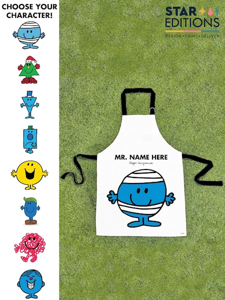 Star Editions Childrens 100% Cotton Personalised Mr Men Apron (AC3803) | £15