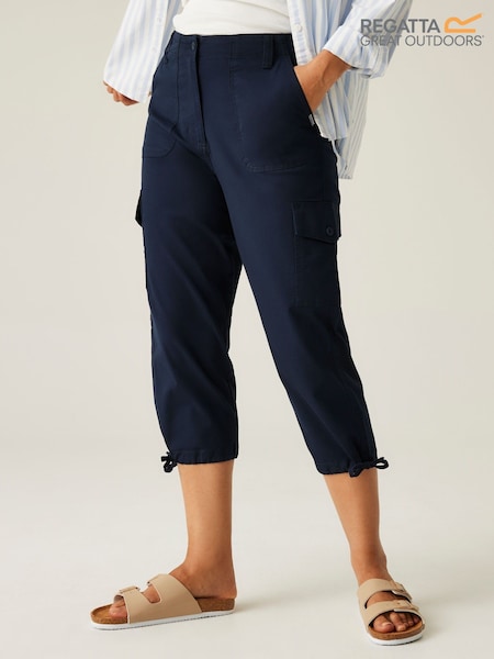 Regatta Blue Womens Shorebella Capri Trousers (AC3806) | £39