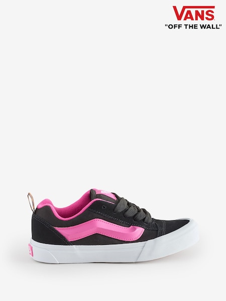 Vans Girls Junior Knu Skool Black/Grey/Pink Trainers (AC3893) | £55
