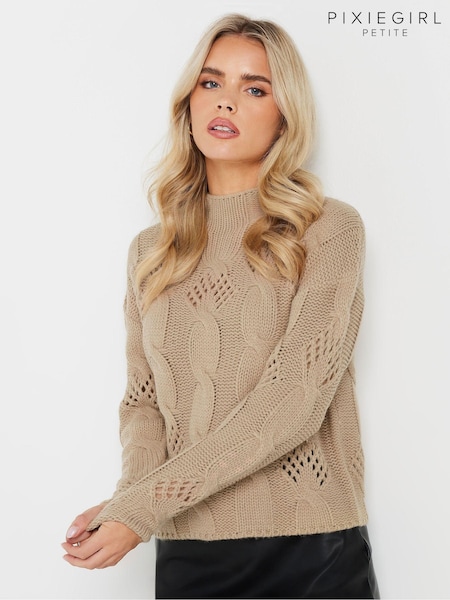 PixieGirl Petite Natural Cable Jumper (AC3952) | £34