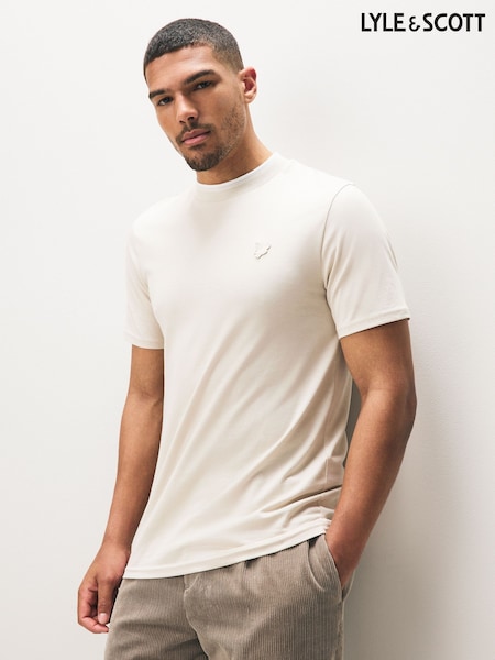 Lyle & Scott Natural Cotton Tipped Superfine T-Shirt (AC4079) | £40