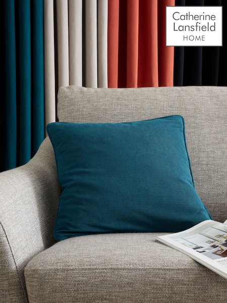 Catherine Lansfield Teal Wilson Velvet Cushion (AC4237) | £14