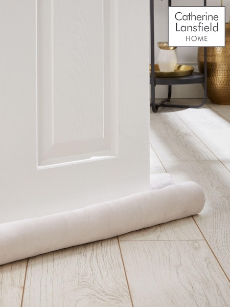 Catherine Lansfield Cream Kingsley Matt Velvet Double Sided Draught Excluder (AC4254) | £14