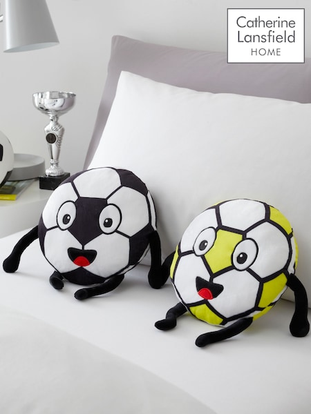 Catherine Lansfield White/Black Forever Together Football Magnetic Hands Cushions (AC4258) | £14