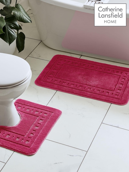 Catherine Lansfield Set of 2 Hot Pink Armoni Bath Set (AC4265) | £13