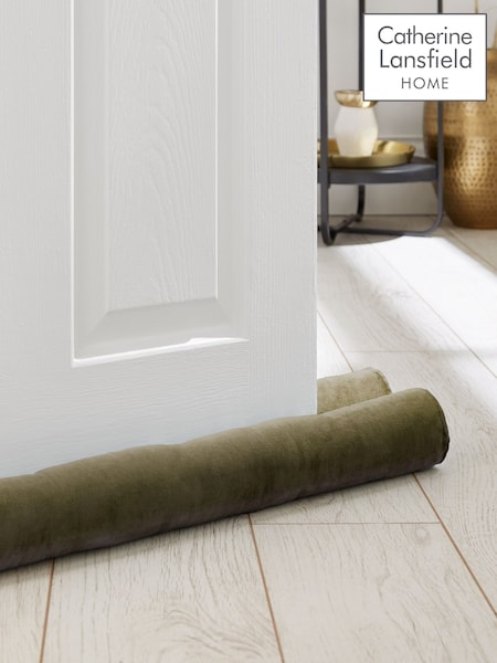 Catherine Lansfield Olive Green Kingsley Matt Velvet Double Sided Draught Excluder (AC4267) | £14