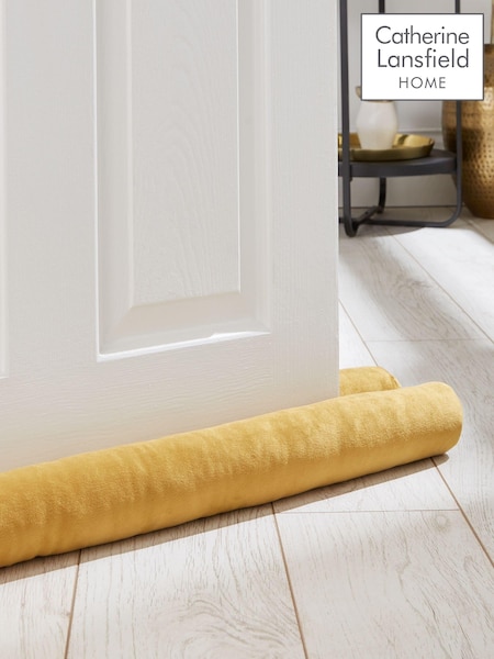 Catherine Lansfield Ochre Yellow Kingsley Matt Velvet Double Sided Draught Excluder (AC4275) | £14