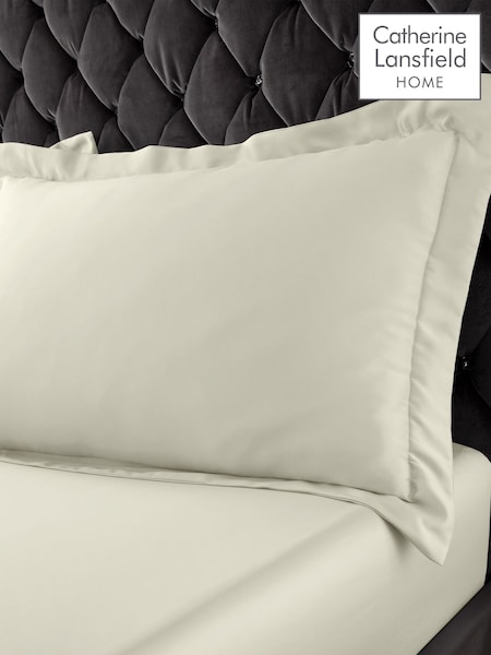 Catherine Lansfield Champagne Silky Soft Satin Oxford Pillowcase (AC4285) | £10