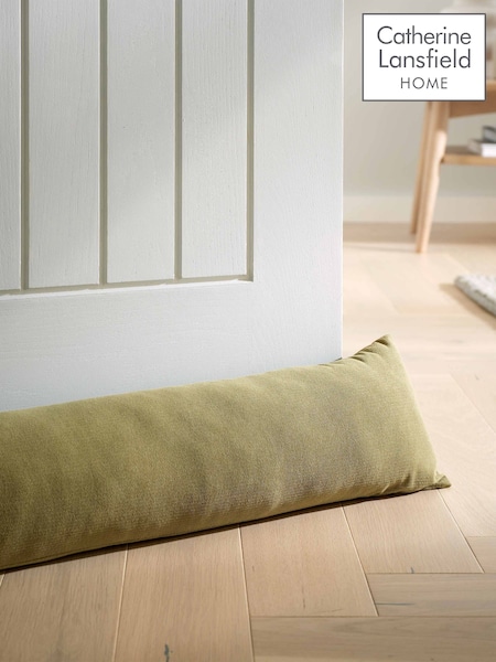 Catherine Lansfield Olive Green Wilson Velvet Door Draught Excluder (AC4296) | £13