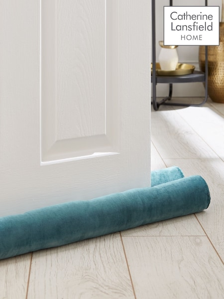 Catherine Lansfield Teal Blue Kingsley Matt Velvet Double Sided Draught Excluder (AC4298) | £14