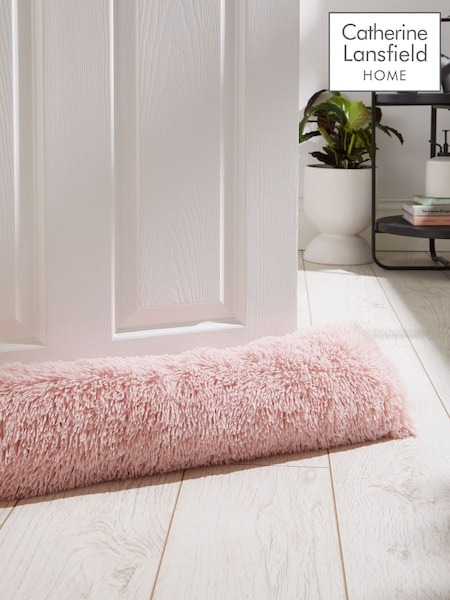 Catherine Lansfield Blush Pink Cuddly Deep Pile Faux Fur Draught Excluder Cushion (AC4299) | £13