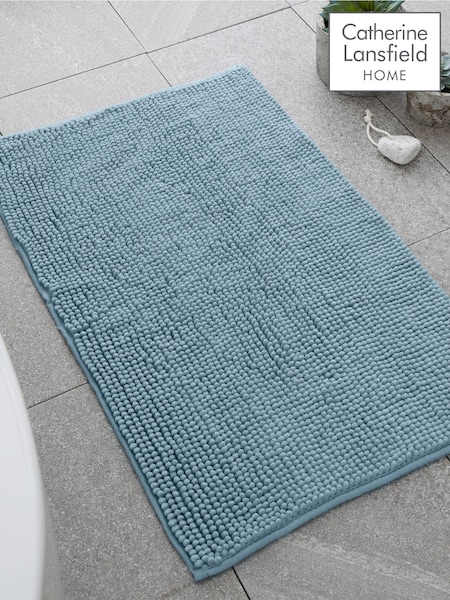 Catherine Lansfield Blue Bobble Bathmat (AC4301) | £10