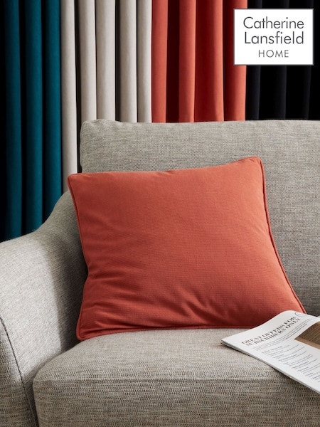 Catherine Lansfield Terracotta Wilson Velvet Cushion (AC4305) | £14