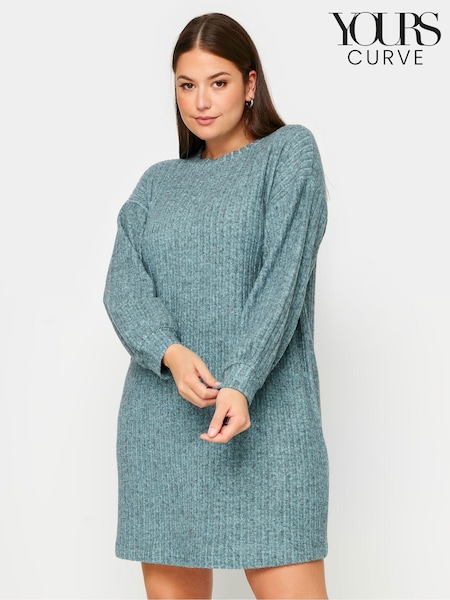 Yours Curve Blue Soft Touch Jumper Dress (AC4415) | £31